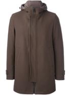 Herno Single Breasted Coat, Men's, Size: 50, Brown, Feather Down/polyamide/wool