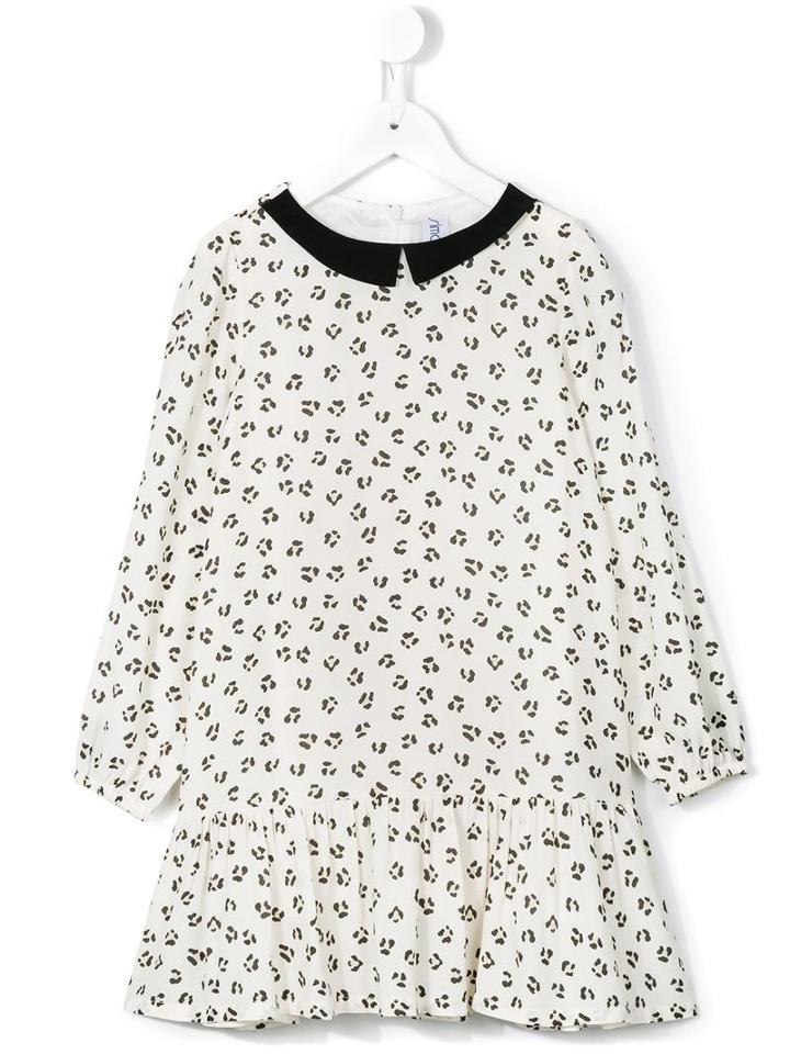 Simonetta Leopard Print Dress, Girl's, Size: 8 Yrs, White