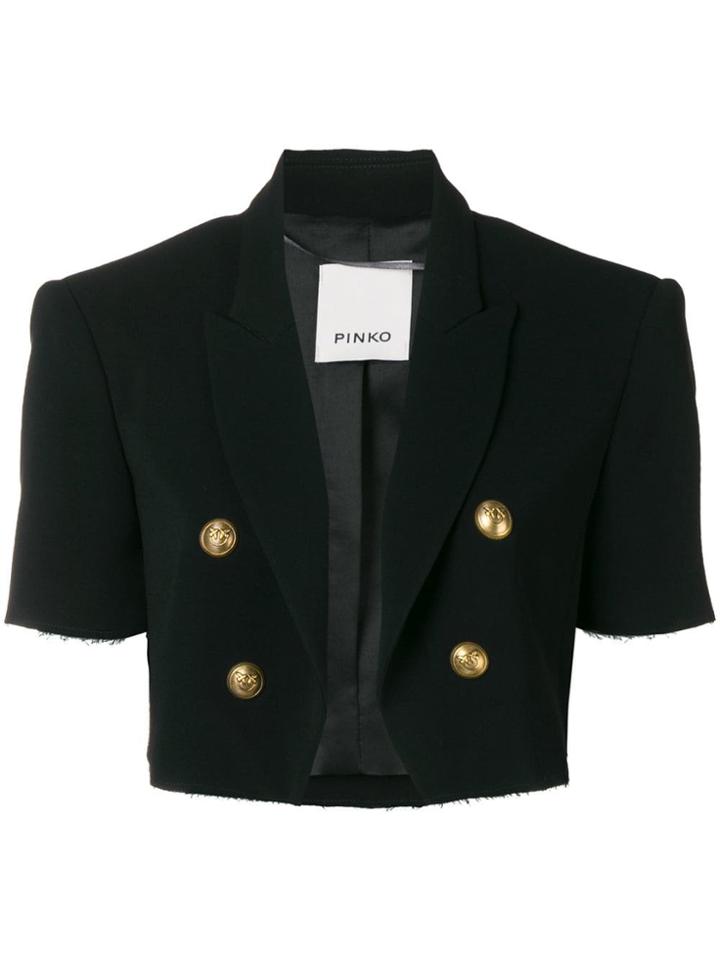 Pinko Double Breasted Cropped Jacket - Black