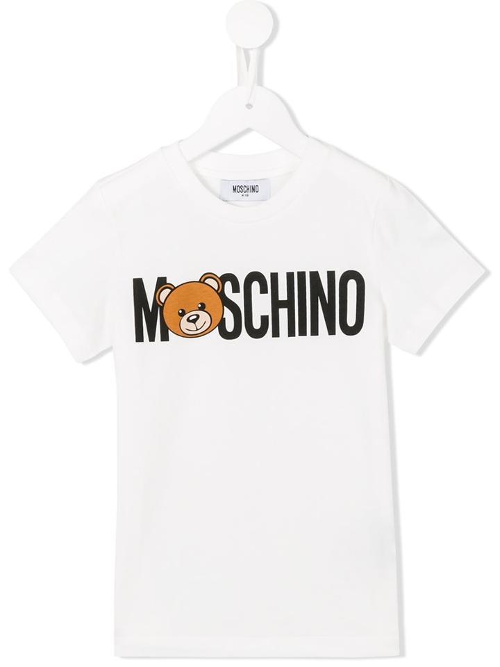 Moschino Kids Logo Print T-shirt, Toddler Girl's, Size: 4 Yrs, White