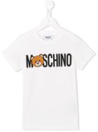 Moschino Kids Logo Print T-shirt, Toddler Girl's, Size: 4 Yrs, White
