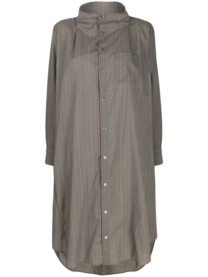 Zucca Striped Shirt Dress - Grey