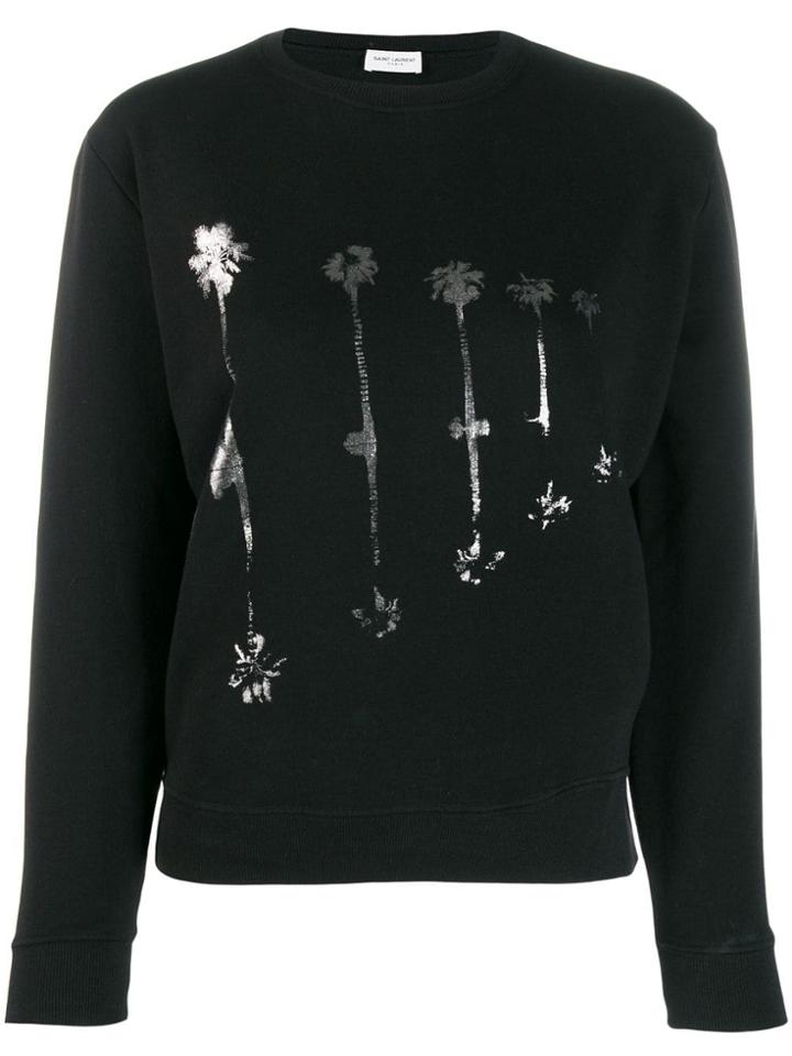 Saint Laurent Palm Tree Print Sweatshirt - Black