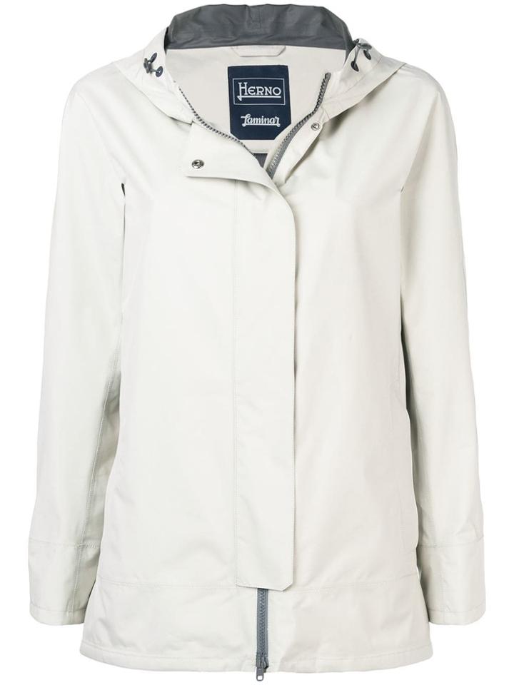 Herno Hooded Raincoat - Neutrals