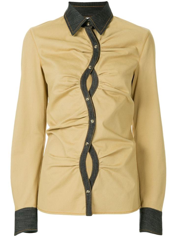 Rosie Assoulin Curved Placket Shirt - Brown