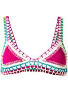 Kiini - Coco Triangle Bikini Top - Women - Cotton/polyester - M, Pink/purple, Cotton/polyester