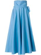 Sara Battaglia High-waisted Full Midi Skirt - Blue
