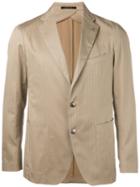 Tagliatore Striped Blazer, Men's, Size: 56, Nude/neutrals, Cotton/cupro