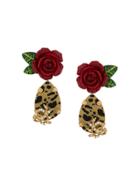 Dolce & Gabbana Pendant Rose Earrings - Gold