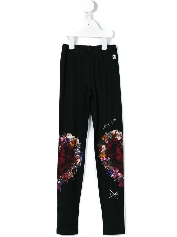 Philipp Plein Kids 'on My Knee's Leggings, Girl's, Size: 10 Yrs, Black