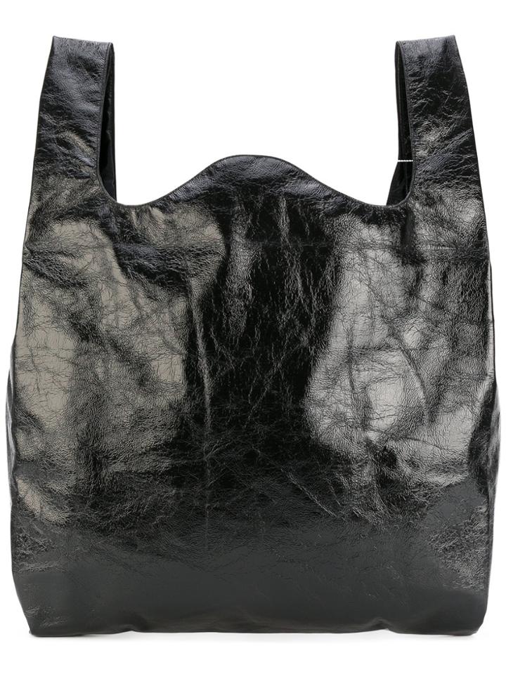 Mm6 Maison Margiela Glossy Effect Tote - Black