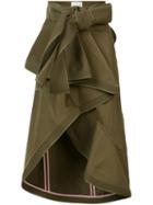 Johanna Ortiz - Frill Skirt - Women - Cotton/spandex/elastane - 0, Green, Cotton/spandex/elastane