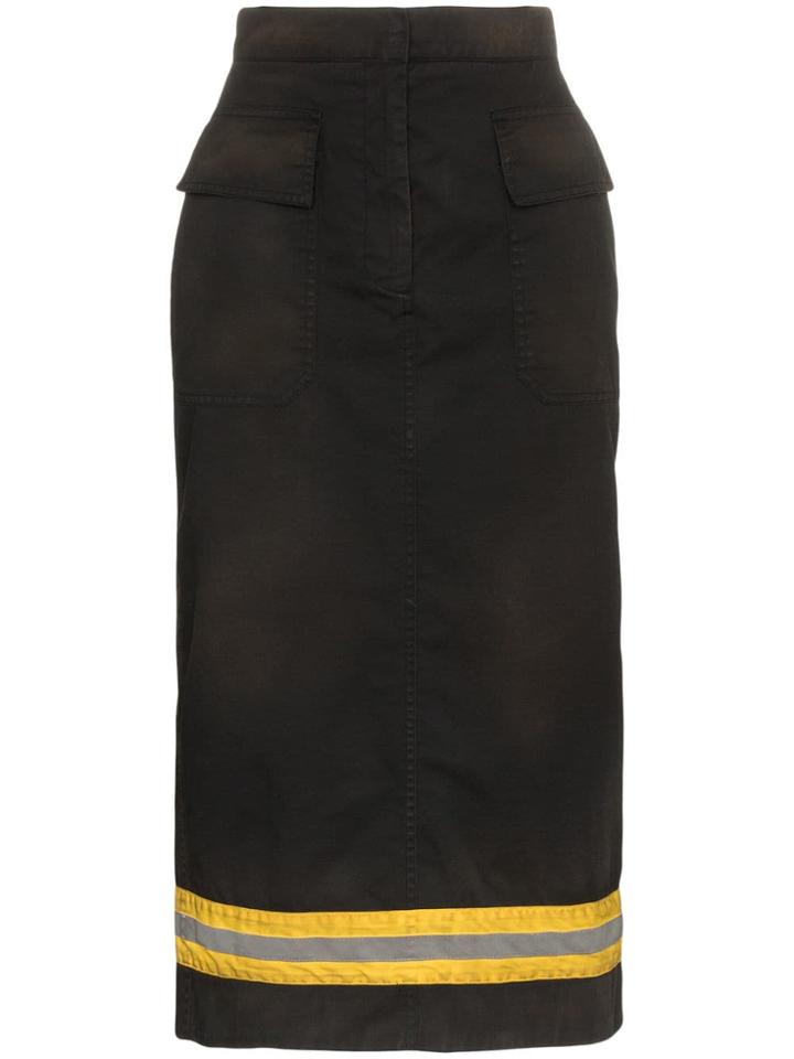 Calvin Klein 205w39nyc High-waist Reflective Stripe Midi Skirt - Black