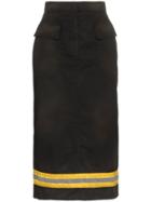 Calvin Klein 205w39nyc High-waist Reflective Stripe Midi Skirt - Black