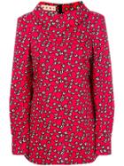 Marni Cowl Neck Floral Blouse - Pink & Purple