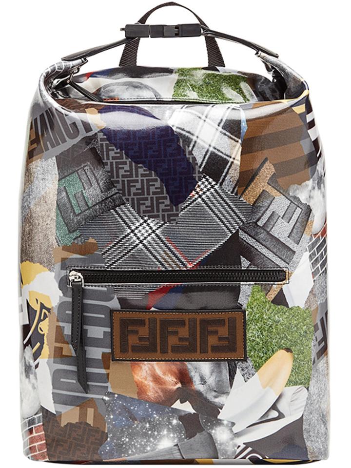 Fendi Logo Graphic Print Backpack - Multicolour
