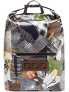 Fendi Logo Graphic Print Backpack - Multicolour