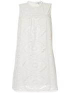Sea Sleeveless Perforated Dress - White
