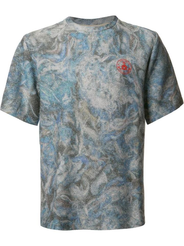 Vivienne Westwood Tie-dye Logo T-shirt, Men's, Size: Medium, Blue, Viscose/cotton/polyester