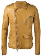 Classic Biker Jacket - Men - Leather - 48, Yellow/orange, Leather, Giorgio Brato
