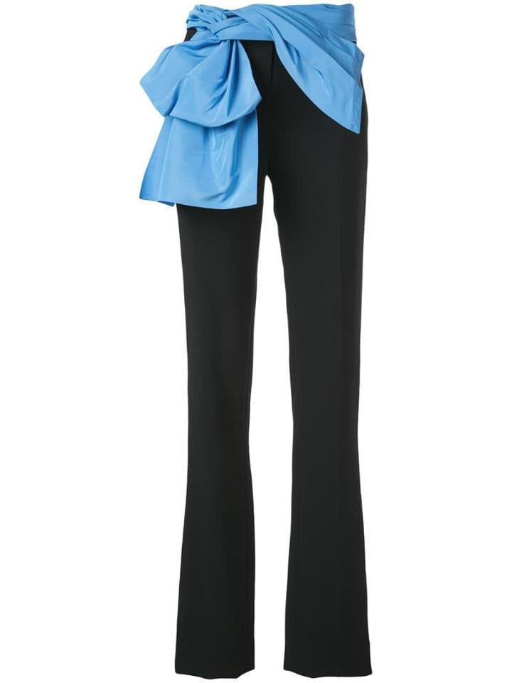 Carolina Herrera Contrast-trim Straight-leg Trousers - Black