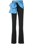 Carolina Herrera Contrast-trim Straight-leg Trousers - Black