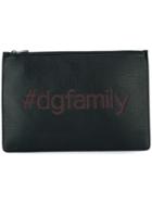 Dolce & Gabbana #dgfamily Patch Clutch, Black, Calf Leather