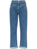 Re/done Yoke Waist Straight Leg Jeans - Blue
