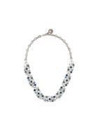 Susan Caplan Vintage 1960's Articulated Floral Choker - Silver