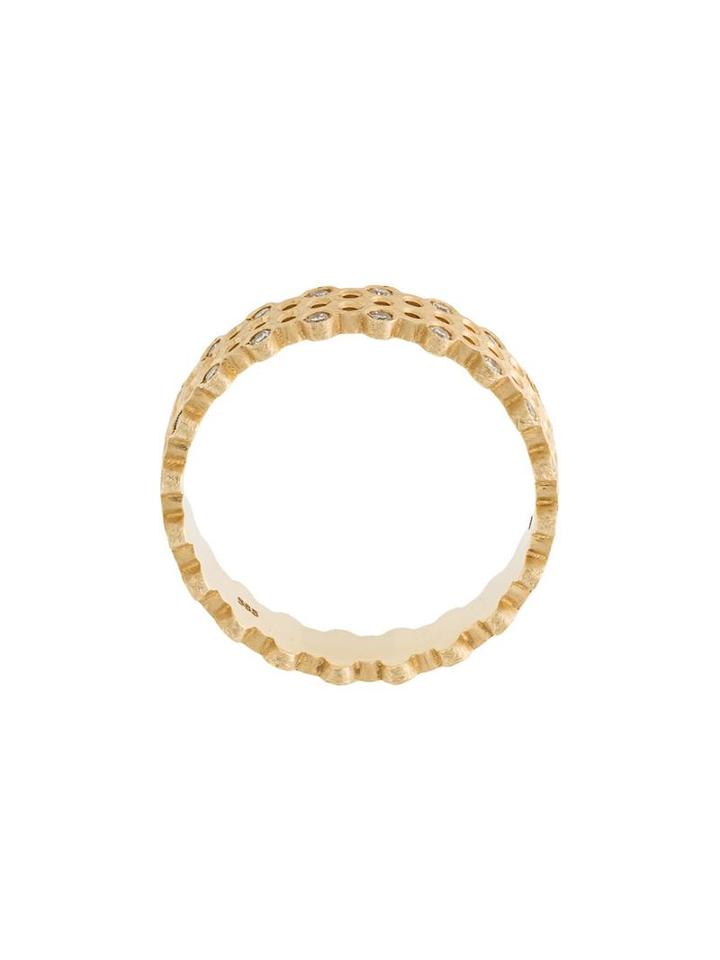 Savoir 'elle Wide Partial Pave' Ring, Size: K 1/2, Metallic