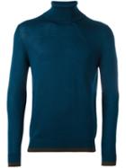 Antonio Marras Turtle Neck Sweater, Men's, Size: Medium, Blue, Silk/virgin Wool