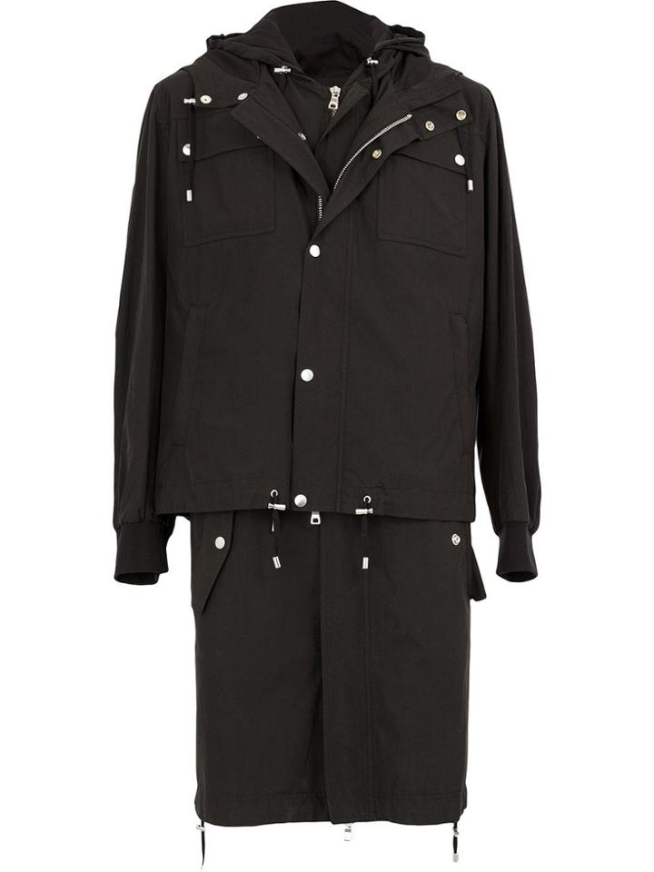 Balmain Double Layer Parka - Black