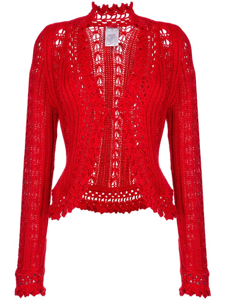 Chanel Vintage Embroidered Fitted Cardigan