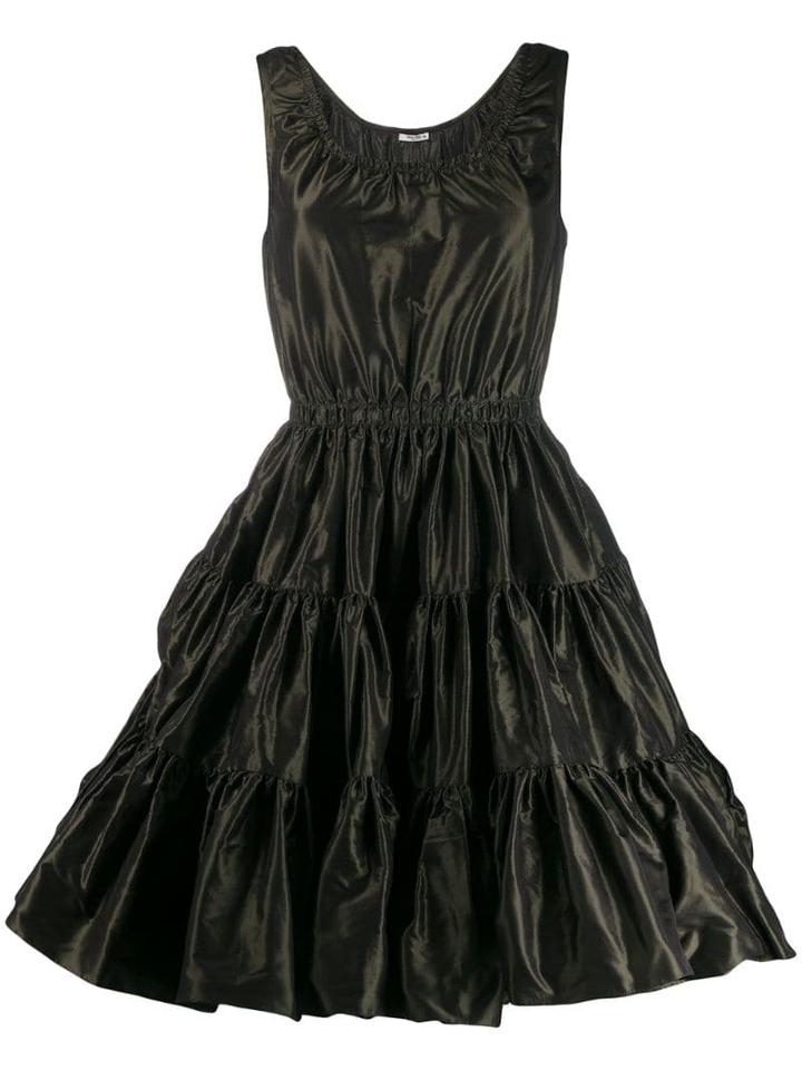 Miu Miu Sleeveless Tiered Dress - Green