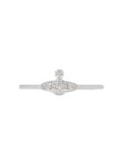 Vivienne Westwood Rhinestone Embellished Logo Pin - Silver