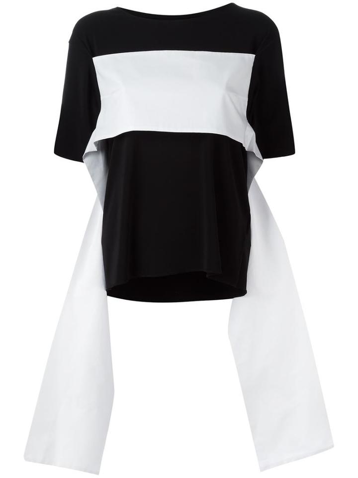 Mm6 Maison Margiela Strap Detail T-shirt, Women's, Size: Large, Black, Acetate/cotton/polyamide/spandex/elastane