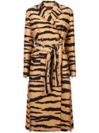 Proenza Schouler Pre-order: Tiger Jacquard Belted Coat - Brown