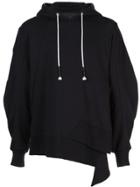 Mostly Heard Rarely Seen Staggered Hem Hoodie - Black