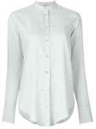 Helmut Lang Band Collar Shirt, Women's, Size: Medium, Grey, Silk