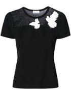 Red Valentino Dove Embroidered T-shirt - Black