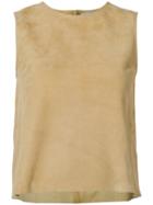Vince - Sleeveless Top - Women - Lamb Skin - Xs, Brown, Lamb Skin