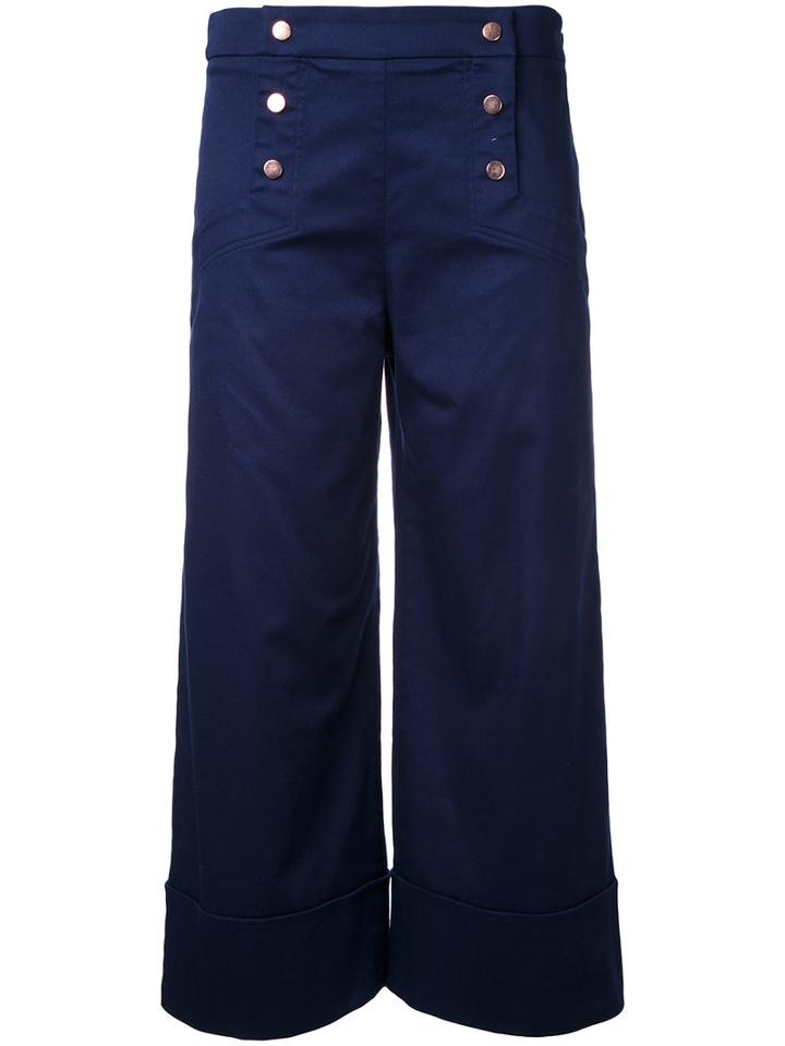 Ginger & Smart Sunday Trousers, Women's, Size: 8, Blue, Cotton/polyurethane