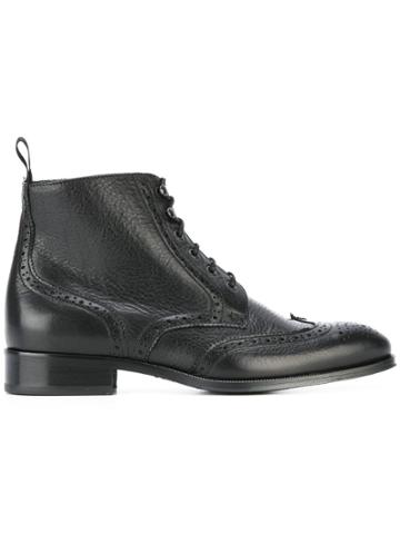 B Store Brogue Detail Boots - Black