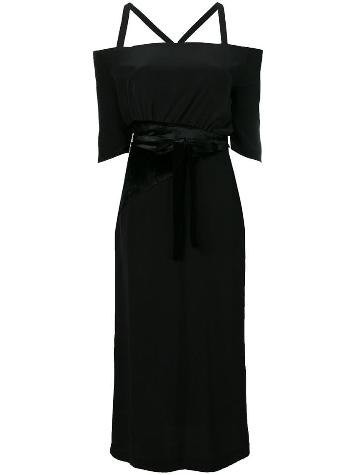 Marco De Vincenzo Off Shoulder Fitted Dress - Black