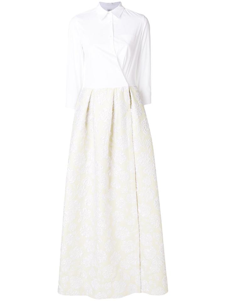 Sara Roka Texture Contrast Shirt Dress - White