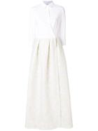 Sara Roka Texture Contrast Shirt Dress - White