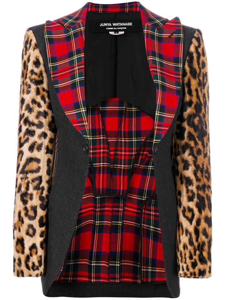 Junya Watanabe Comme Des Garçons Multi-printed Contrast Blazer - Black