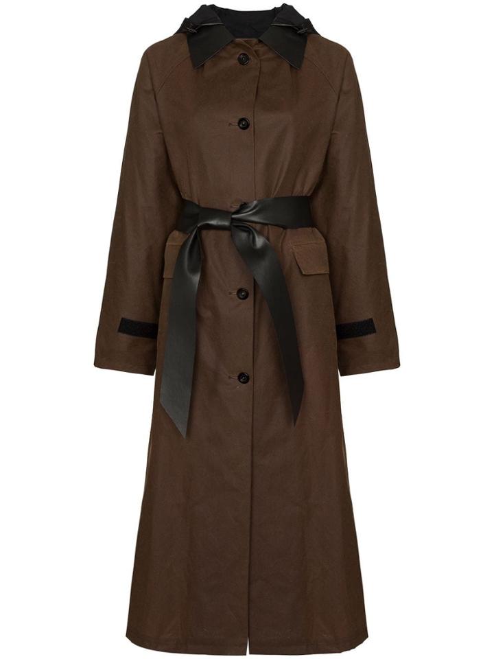 Kassl Editions Waxed Trench Coat - Brown