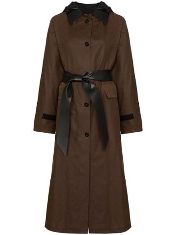 Kassl Editions Waxed Trench Coat - Brown