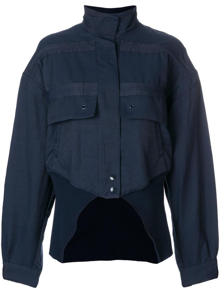 Stella Mccartney Cut-away Bomber Jacket - Blue